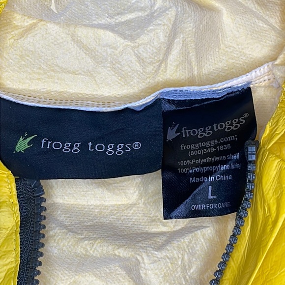 Frogg Toggs  3 pc yellow waterproof  rain suit & pouch set child size Large - Picture 5 of 16